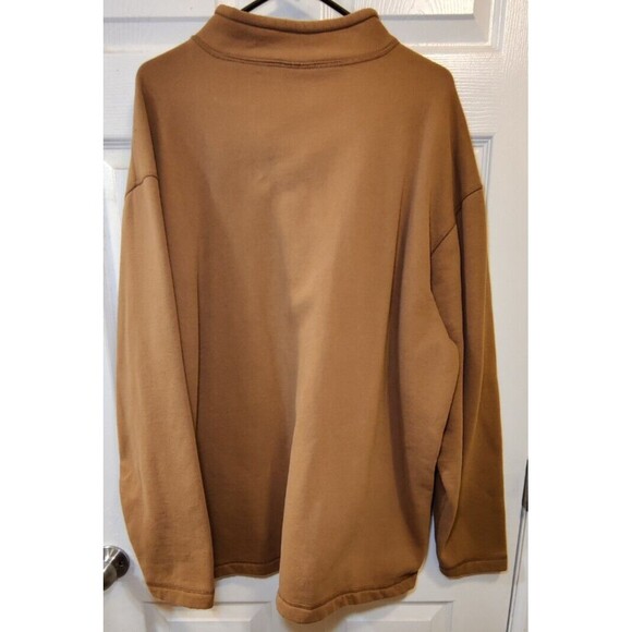 Vtg Men's WOOLRICH Mock Neck Sweatshirt 1/4 Zip Pullover Brown Sz XXL 2XL Canada - Picture 2 of 7